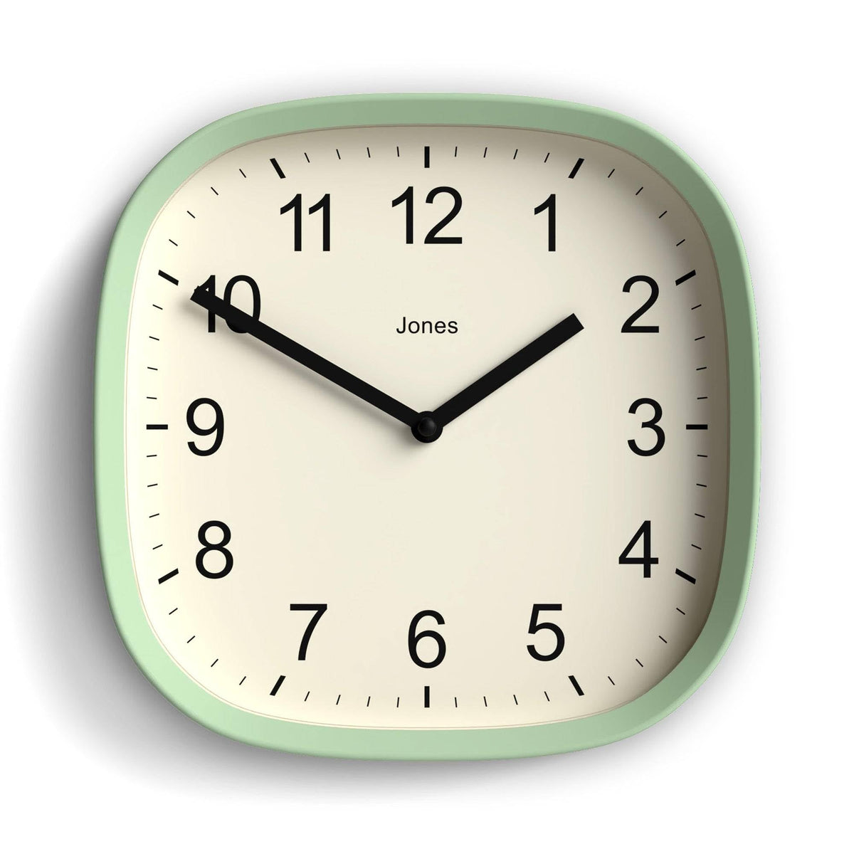 JONES CLOCKS® Sprite wall Clock | Modern Square Clock | 10" | Yellow