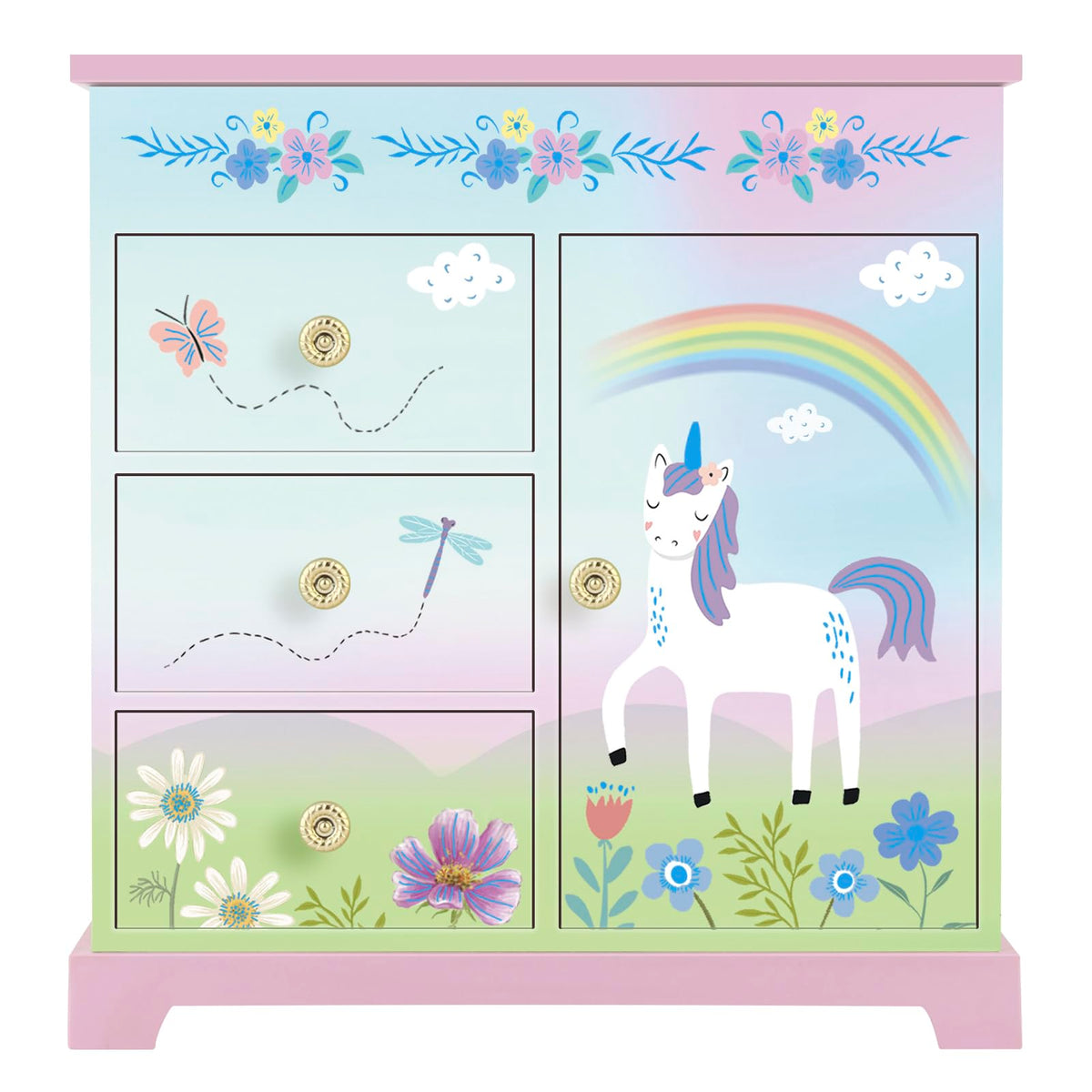 RR ROUND RICH DESIGN Kids Musical Jewelry Box for Girls Pink
