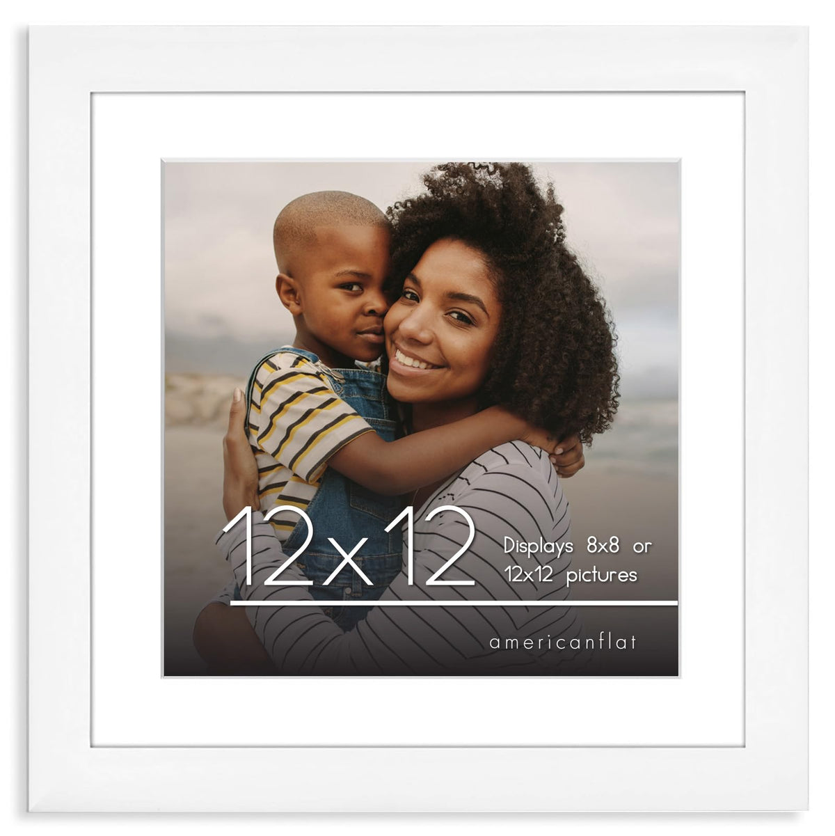 Americanflat 11x14 Picture Frame - Matted to 8x10 - Engineered Wood - Black