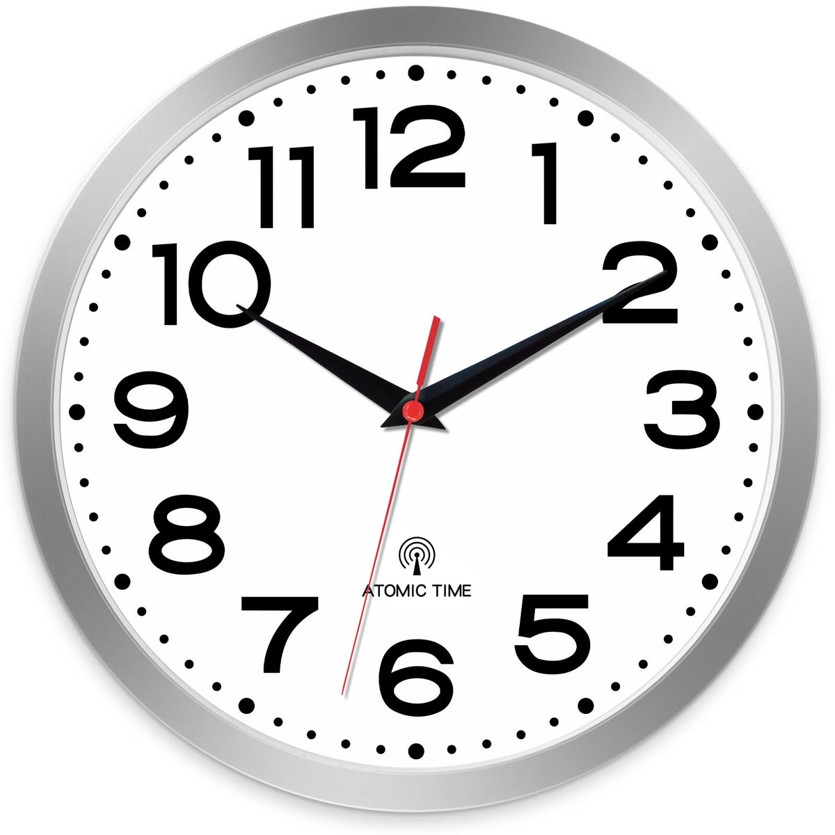 Roymnie 10 Inch Wall Clock, Battery Operated Silent Non Ticking Black