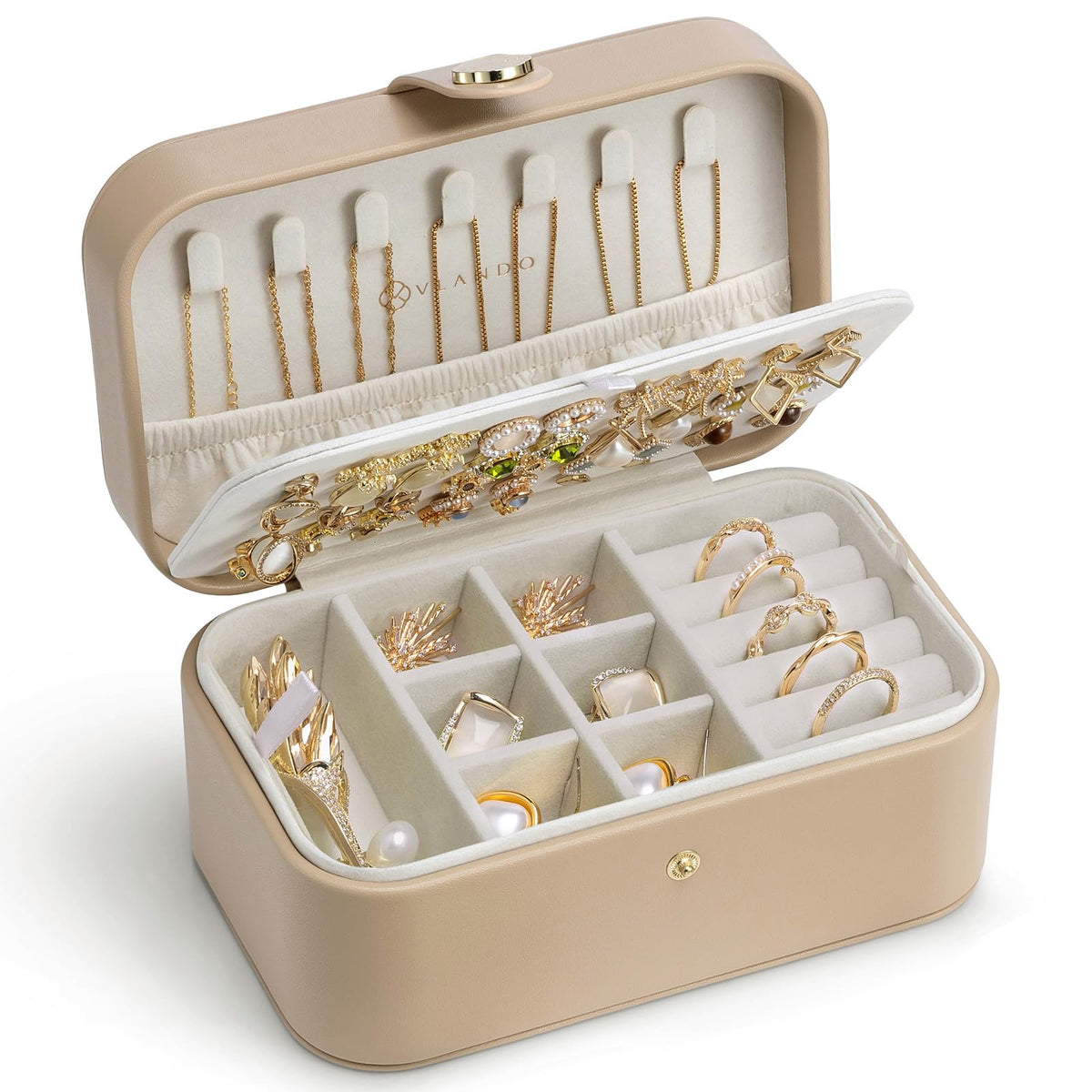 VLANDO Travel Jewelry Case, Portable Jewelry Earring Box Organizer