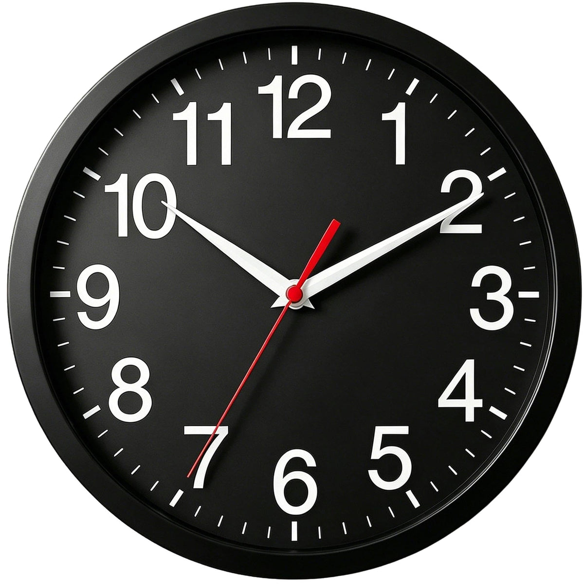 Rohioue Wall Clock Analog 10 Inch Black Battery Operated Silent Clock