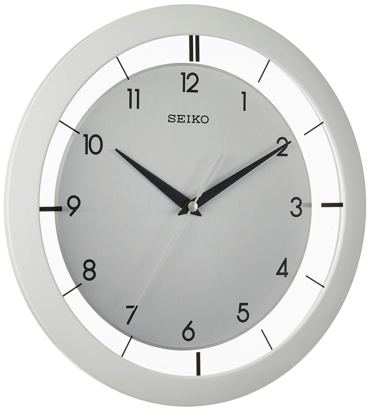 SEIKO QXA520WLH Metal Non Ticking Wall Clock, White, 11 Inch