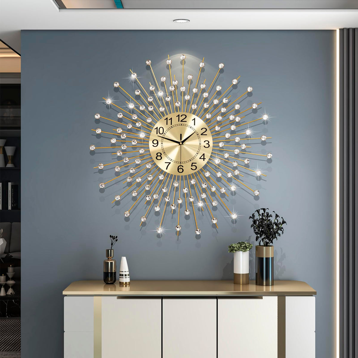 Large Wall Clocks for Living Room Decor Big Modern Silent Clock