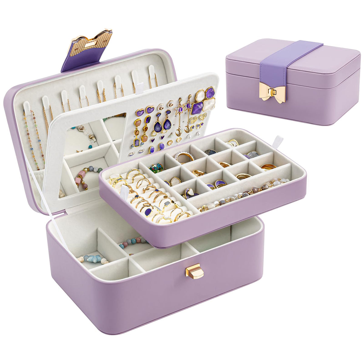 Lolalet 2 Layer Jewelry Box for Teen Girls & Young Women