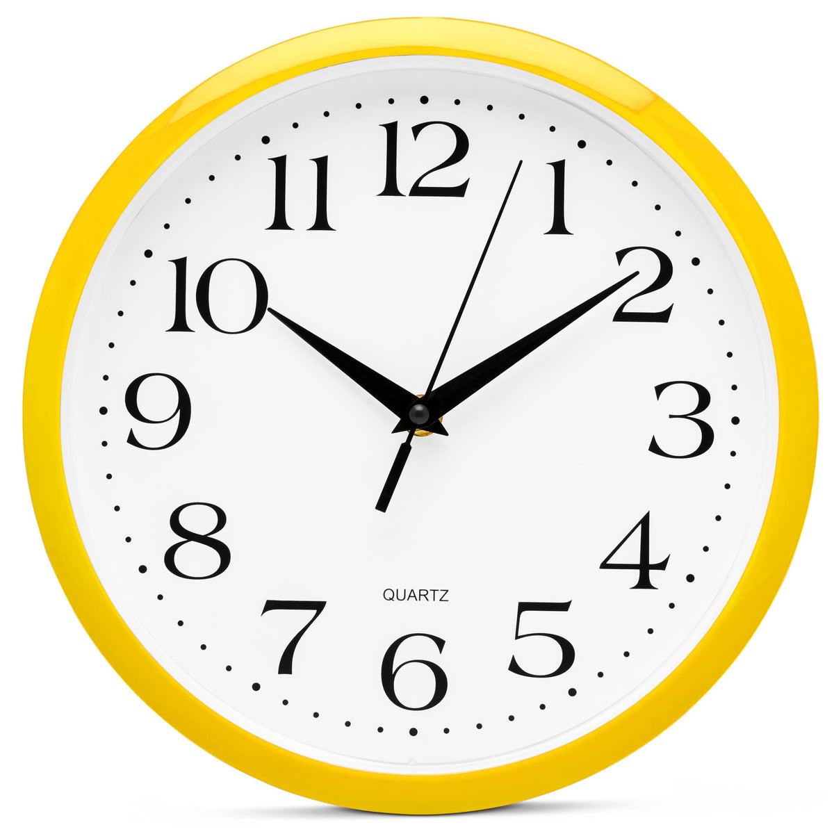 Bernhard Products White Wall Clock Silent Non Ticking 10 Inch Quality Quartz Battery Operated Round Easy to Read Home/Kitchen/Office/Classroom/School Clocks