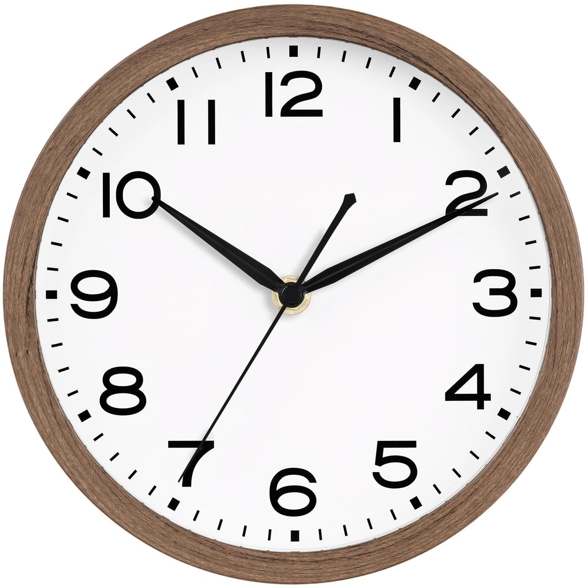 AKCISOT 12 Inch Wall Clock, Silent Battery Operated Analog Clock, Black