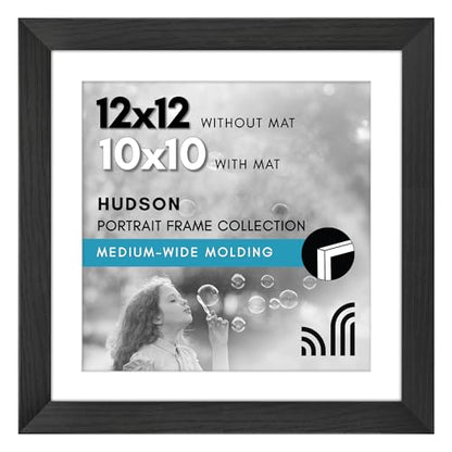 Americanflat 22x28 Poster Frame - Matted to 18x24 - Engineered Wood - Black