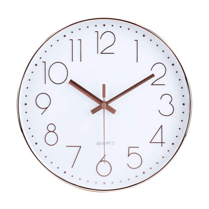jomparis Wall Clock 12 Inch Non-Ticking Silent Battery Operated Round Wall Clock Modern Elegant Simple Style Clock for Home Office Kitchen Bedroom Living Room