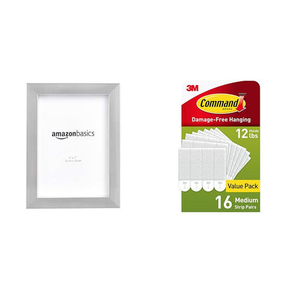 Amazon Basics Rectangular Photo Picture Frame, 8" x 10", Wall Hanging or Tabletop Display, Black, 2-Pack, Horizontal or Vertical