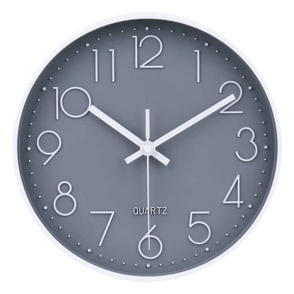 jomparis Wall Clock 12 Inch Non-Ticking Silent Battery Operated Round Wall Clock Modern Elegant Simple Style Clock for Home Office Kitchen Bedroom Living Room