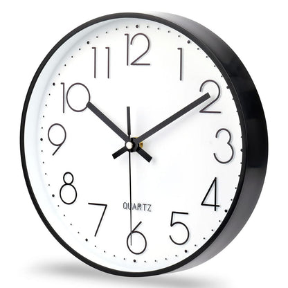 jomparis Wall Clock 12 Inch Non-Ticking Silent Battery Operated Round Wall Clock Modern Elegant Simple Style Clock for Home Office Kitchen Bedroom Living Room