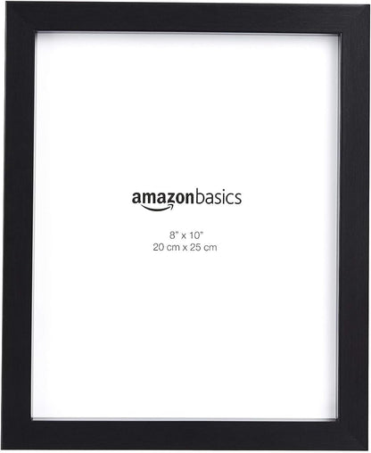 Amazon Basics Rectangular Photo Picture Frame, 8" x 10", Wall Hanging or Tabletop Display, Black, 2-Pack, Horizontal or Vertical
