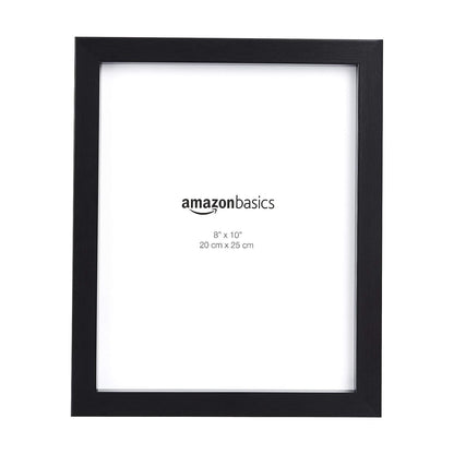 Amazon Basics Rectangular Photo Picture Frame, 8" x 10", Wall Hanging or Tabletop Display, Black, 2-Pack, Horizontal or Vertical
