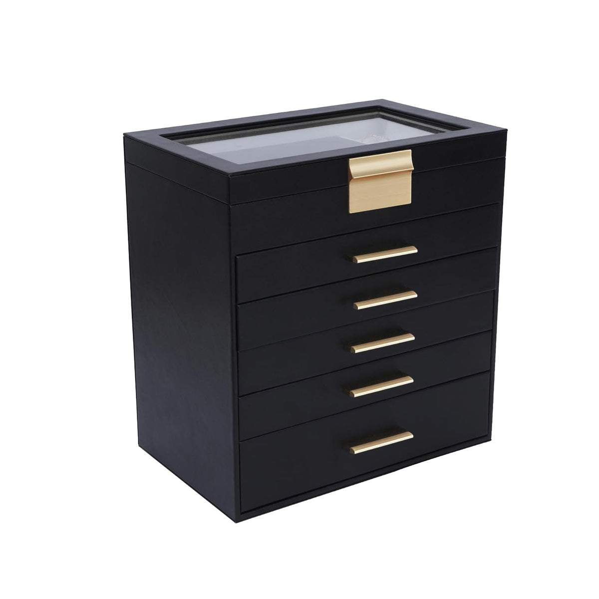 BOOVO Jewelry Boxes for Women, White and Black 6 Layer Large Jewelry Box for Necklace, Bracelet, Earrings, Rings Storage, Jewelry holder Organizer for Girls Gift (Champagne, 6 layer)