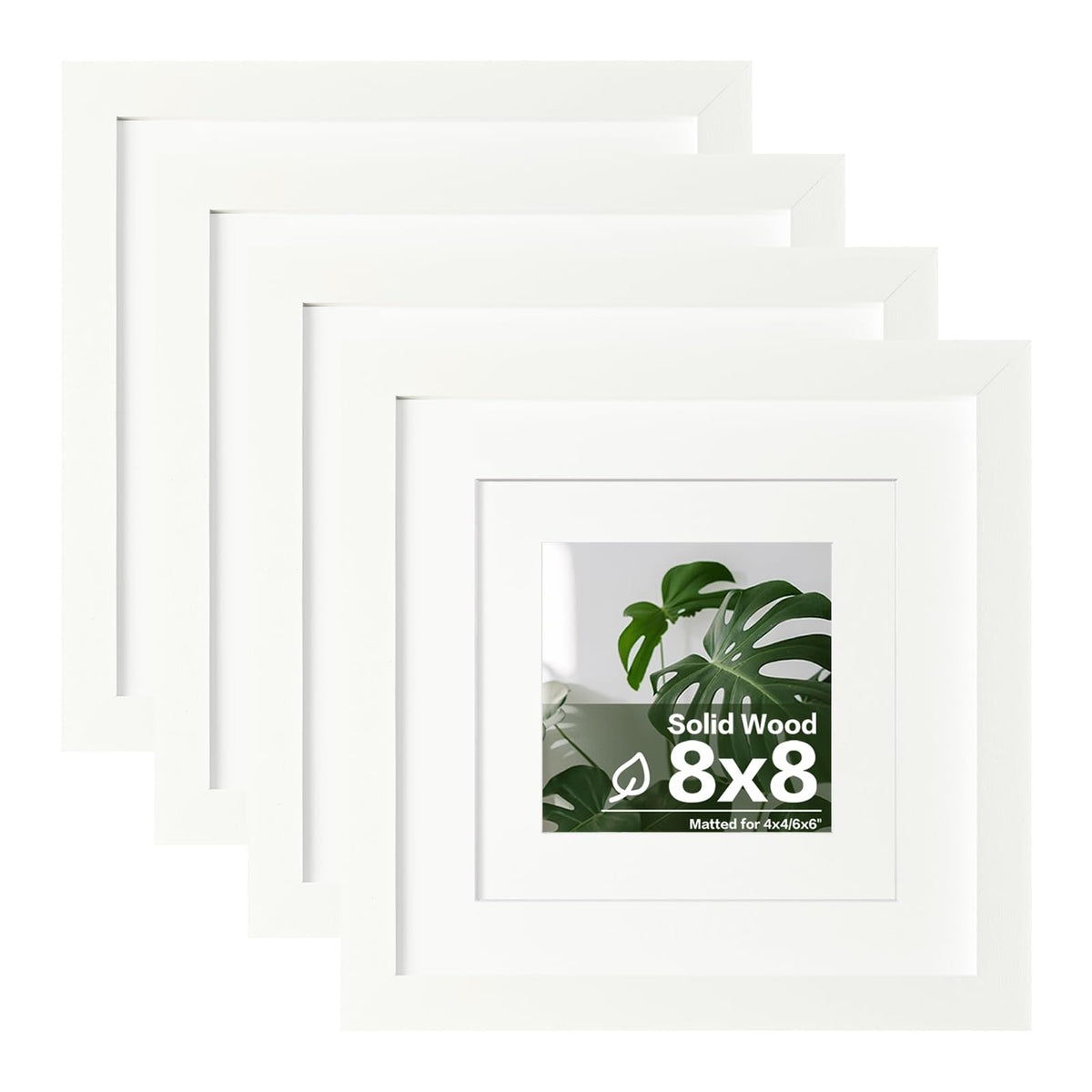Egofine 11x14 Picture Frames 4 Pack Display Pictures 5x7/8x10 with Mat or 11x14 Without Mat Made of Solid Wood Covered by Plexiglass for Table Top Display and Wall Mounting Photo Frame, Light Brown