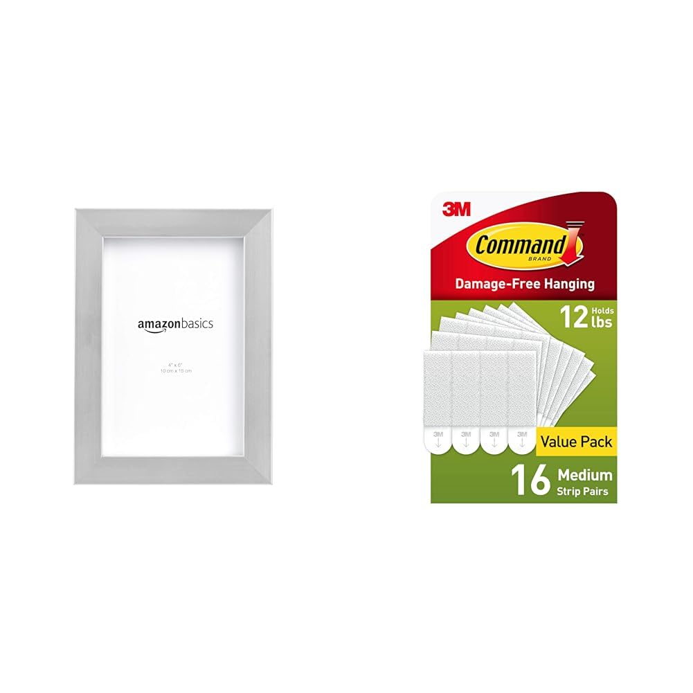 Amazon Basics Rectangular Photo Picture Frame, 8" x 10", Wall Hanging or Tabletop Display, Black, 2-Pack, Horizontal or Vertical