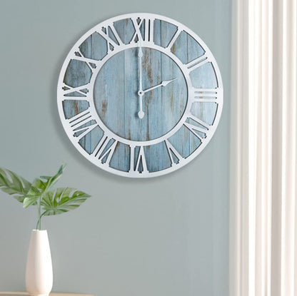 1st owned Wall Clock for Living Room -13" Silent Non Ticking,Battery Operated,Black Metal, Antique Wood Clocks for Farmhouse,Dining Room,Bedroom,Kitchen Clock Wall Decor- Arabic Numerals