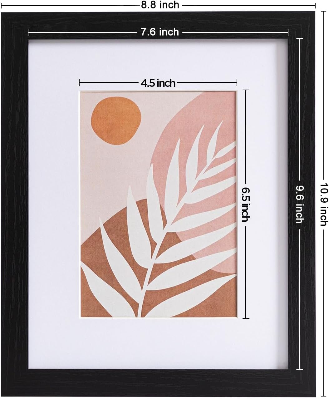 eletecpro 8x10 Picture Frames, Acrylic Cover, Black, Set of 10