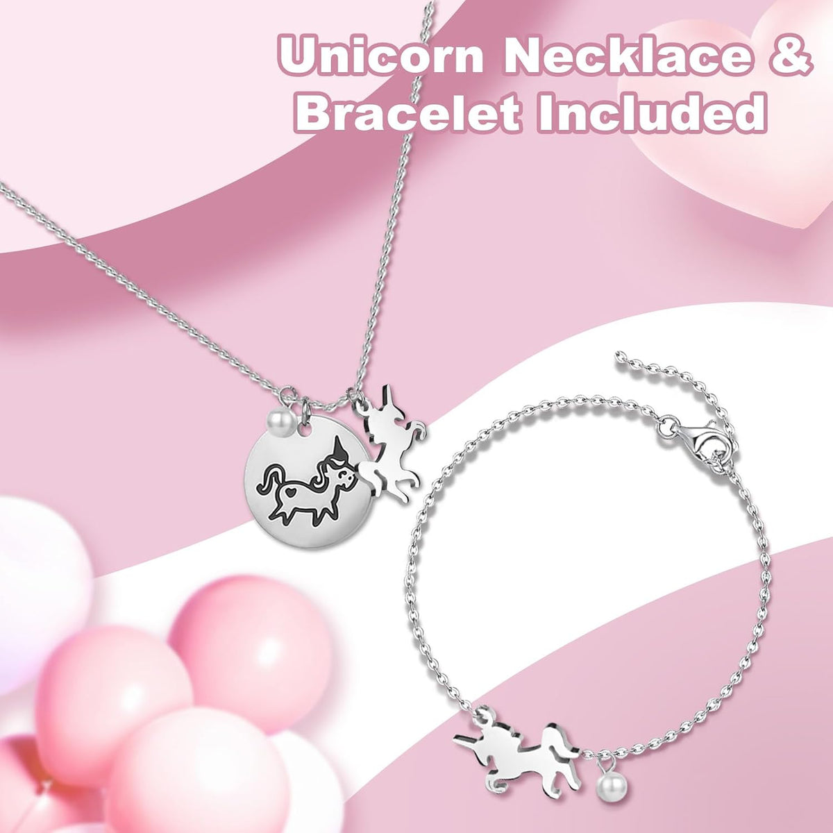 Jewelry Box for Girls 5-Layer with Swing Door Spinning Ballerina Unicorn &Castle Design Unicorn Jewelry Set Included Kids Music Box for Little Girls Birthday Christmas Gift (White)