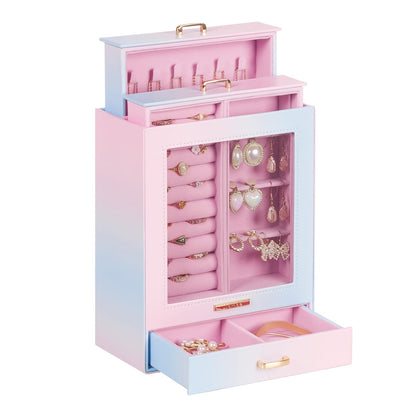 Homde Display Jewelry Box for Girls: Starter Organizer with Clear Window