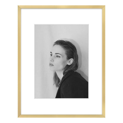 Golden State Art 11x14 Gold Aluminum Frame with White Mat, Real Glass