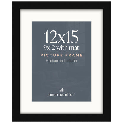 Americanflat 22x28 Poster Frame - Matted to 18x24 - Engineered Wood - Black