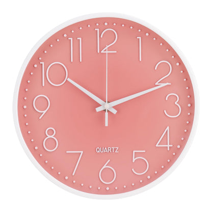 Wall Clock 12 Inch Non-Ticking Silent Modern Simple Style Round Decor Clock Gold Stereoscopic Dial Quartz Wall Clocks for Home/Office/School/Living Room/Bedroom/Kitchen