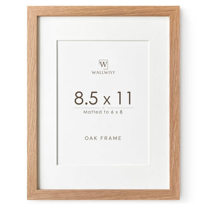 5x7 Picture Frame, Solid Oak Wood 5x7 Photo Frame with Mat to 4x6