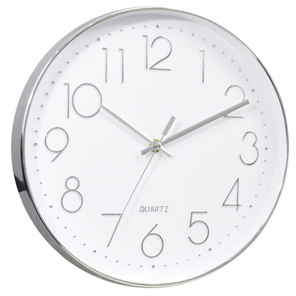 Tosnail 12 Inch Large Non Ticking Wall Clock, Round Silent Battery Operated Wall Clock for Living Room, Bathroom, Bedroom, Kitchen, Office Wall Decor - Modern Black Frame