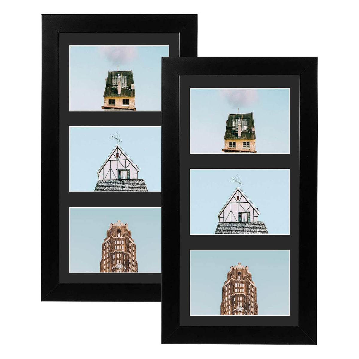 Golden State Art 9-Openings 4x6 Wood Collage Picture Frame Black