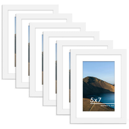 PEALSN 8x10 Picture Frame Set of 6,Wall or Tabletop Display,Black Woodgrain