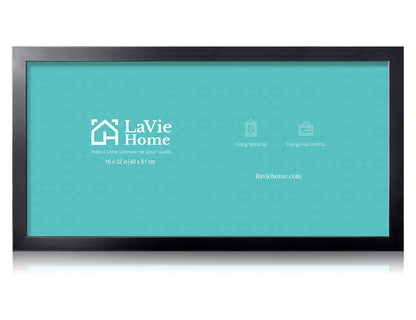 LaVie Home 14x18 Picture Frame Black Poster Frame,Display Pictures 12x16 with Mat or 14x18 Without Mat, Stable and Sturdy Frame and Polished Plexiglass, Horizontal and Vertical Format of The Walls