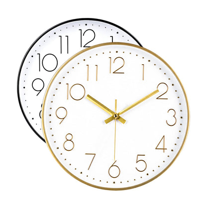 jomparis Wall Clock 12 Inch Non-Ticking Silent Battery Operated Round Wall Clock Modern Elegant Simple Style Clock for Home Office Kitchen Bedroom Living Room