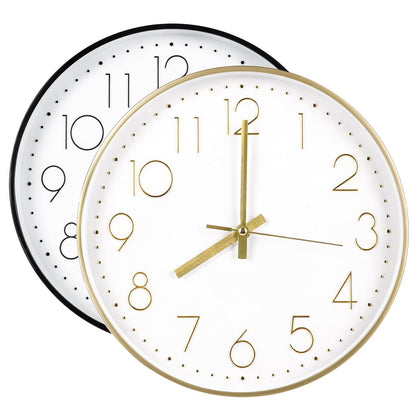 Wall Clock 2 Pack 12 Inch Silent Wall Clocks Battery Operated
