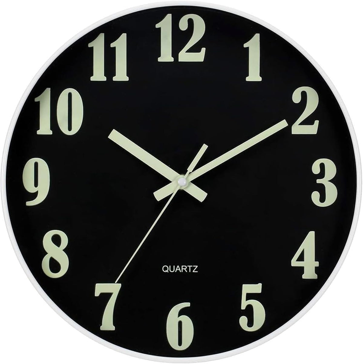 JoFomp Glow in The Dark Clock, 8 Inch Modern Silent Non Ticking Wall Clocks Battery Operated, Night Light Wall Clock for Living Room Decor, Wall Clock Decorative for Kitchen Bedroom