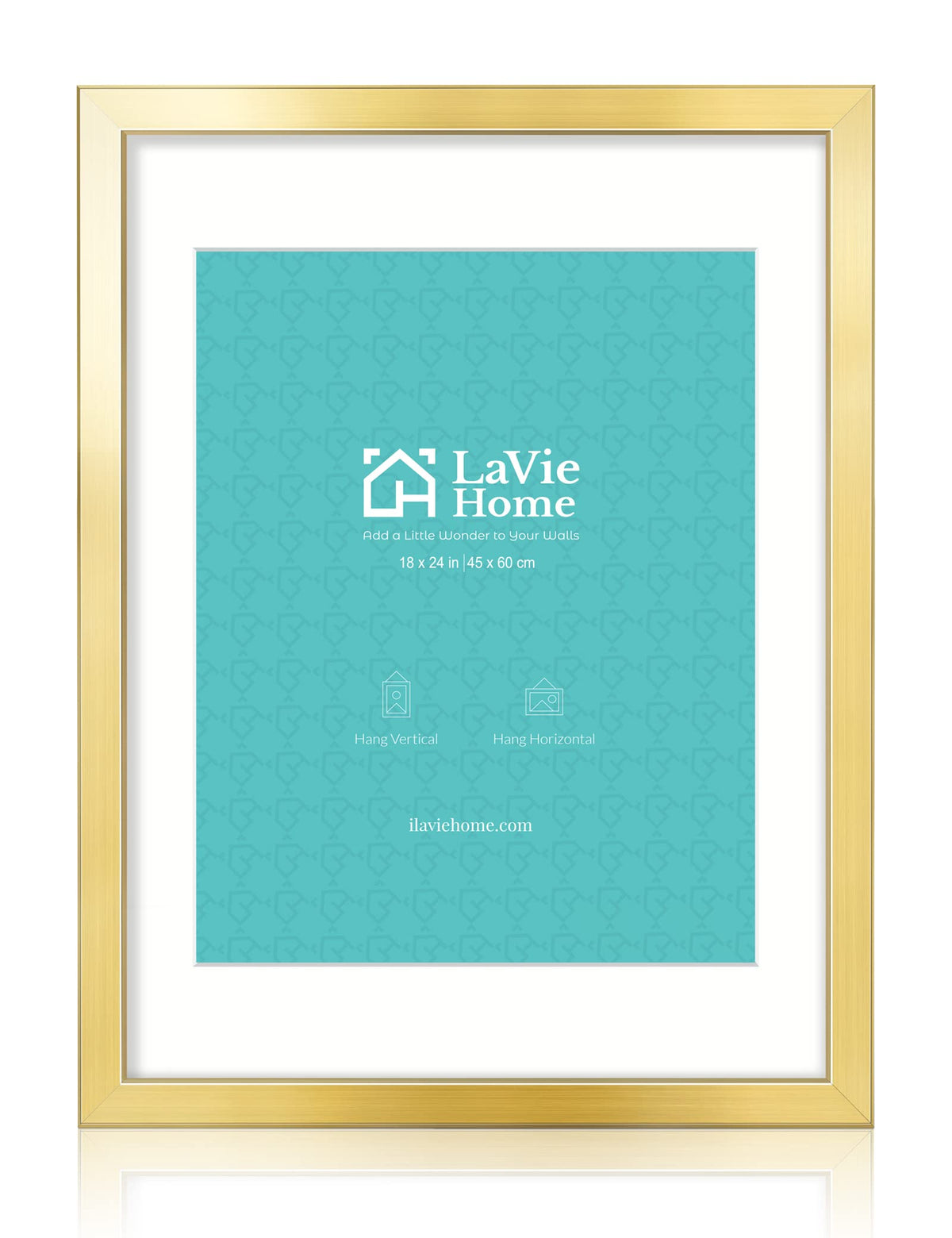 LaVie Home 14x18 Picture Frame Black Poster Frame,Display Pictures 12x16 with Mat or 14x18 Without Mat, Stable and Sturdy Frame and Polished Plexiglass, Horizontal and Vertical Format of The Walls