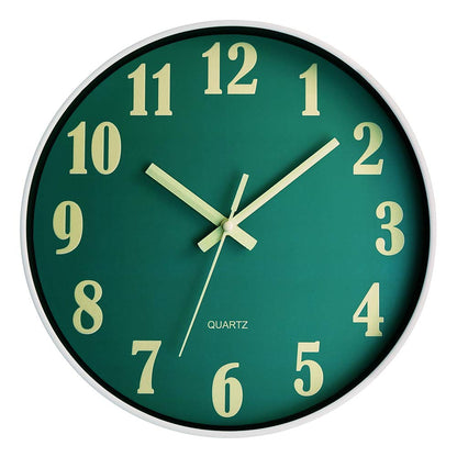 JoFomp Glow in The Dark Clock, 8 Inch Modern Silent Non Ticking Wall Clocks Battery Operated, Night Light Wall Clock for Living Room Decor, Wall Clock Decorative for Kitchen Bedroom