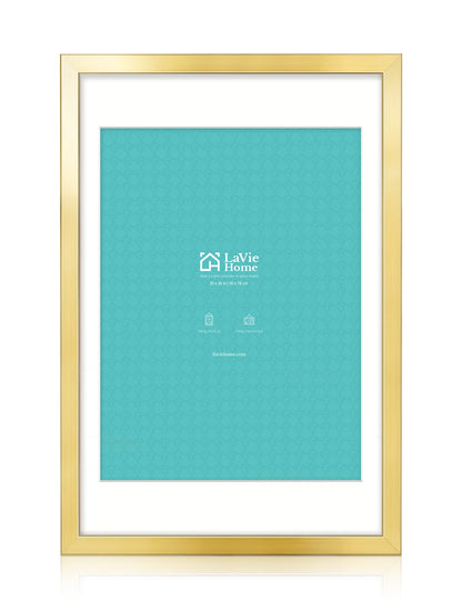 LaVie Home 14x18 Picture Frame Black Poster Frame,Display Pictures 12x16 with Mat or 14x18 Without Mat, Stable and Sturdy Frame and Polished Plexiglass, Horizontal and Vertical Format of The Walls