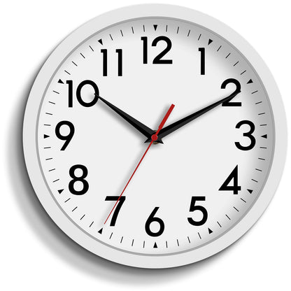 DAXSMY 14 Inch Wall Clock, Battery Operated Silent Non Ticking
