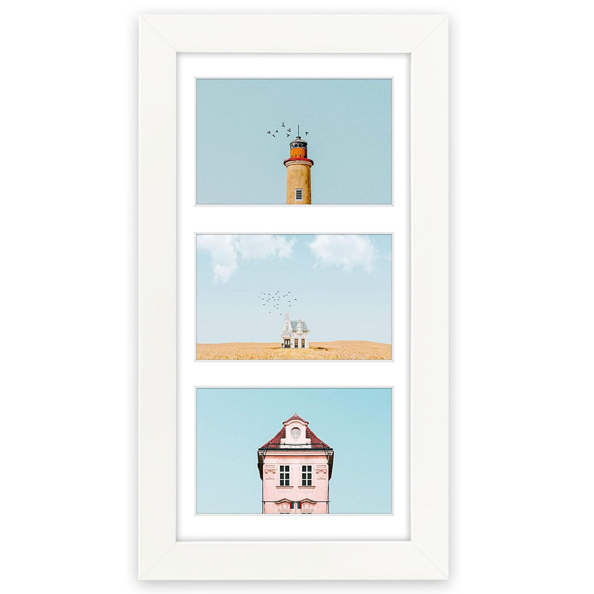 Golden State Art 9-Openings 4x6 Wood Collage Picture Frame Black