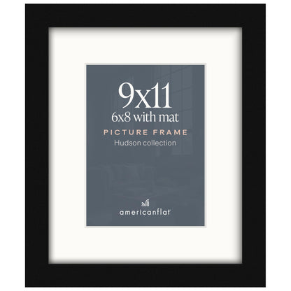 Americanflat 22x28 Poster Frame - Matted to 18x24 - Engineered Wood - Black