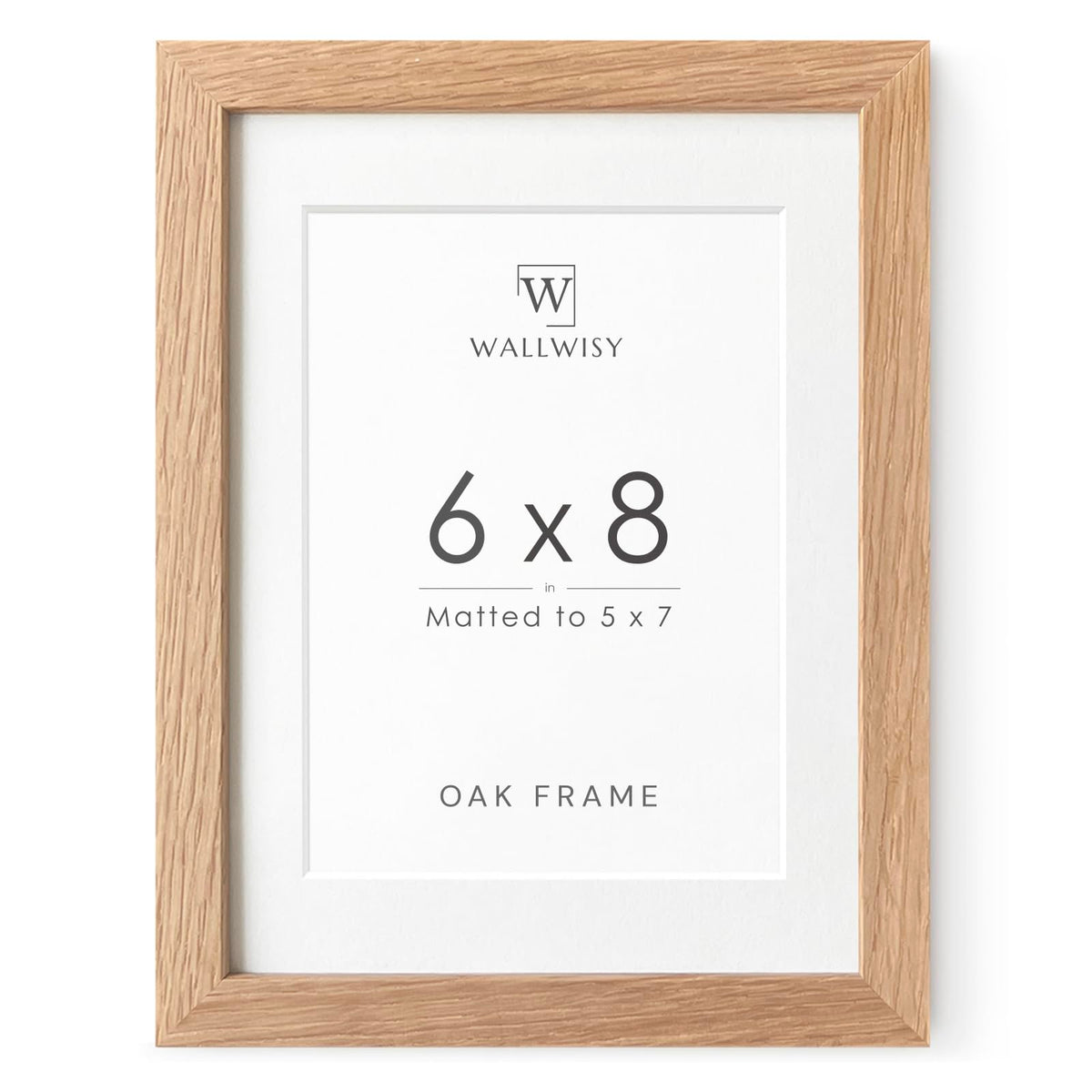 5x7 Picture Frame, Solid Oak Wood 5x7 Photo Frame with Mat to 4x6