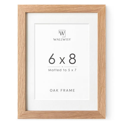 5x7 Picture Frame, Solid Oak Wood 5x7 Photo Frame with Mat to 4x6