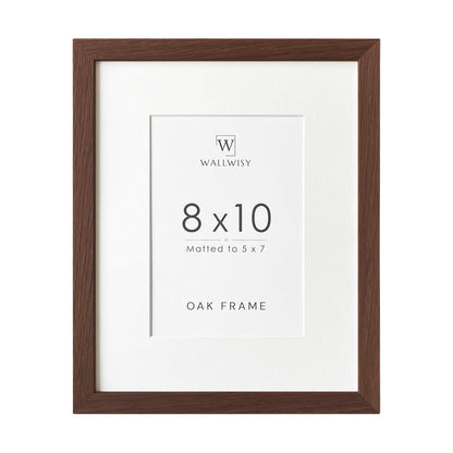 5x7 Picture Frame, Solid Oak Wood 5x7 Photo Frame with Mat to 4x6