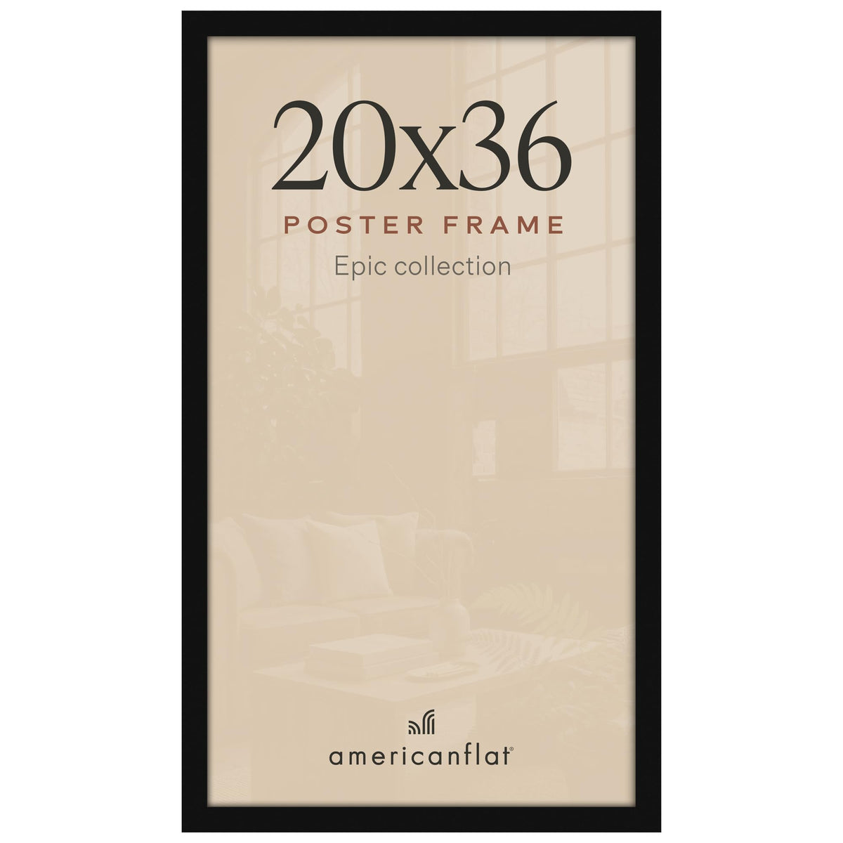 Americanflat 16x20 Poster Frame - Engineered Wood - Black