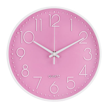 Wall Clock 12 Inch Non-Ticking Silent Modern Simple Style Round Decor Clock Gold Stereoscopic Dial Quartz Wall Clocks for Home/Office/School/Living Room/Bedroom/Kitchen