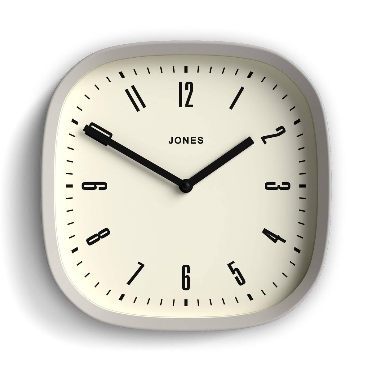 JONES CLOCKS® Marvel wall Clock | Retro Rounded Square Clock | 10" | Black