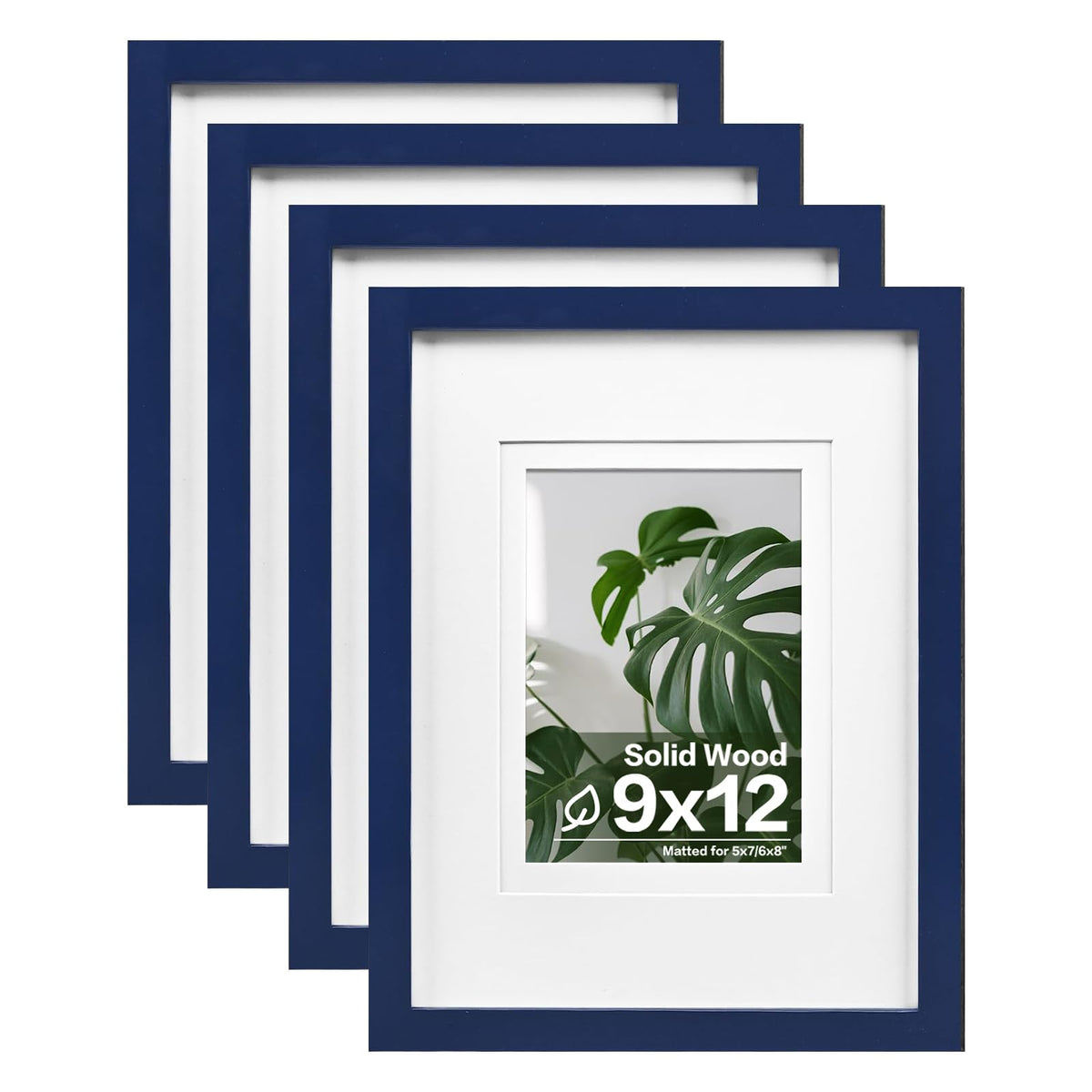 Egofine 11x14 Picture Frames 4 Pack Display Pictures 5x7/8x10 with Mat or 11x14 Without Mat Made of Solid Wood Covered by Plexiglass for Table Top Display and Wall Mounting Photo Frame, Light Brown
