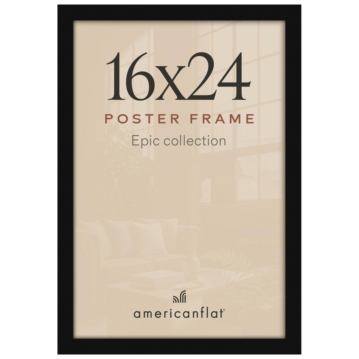 Americanflat 16x20 Poster Frame - Engineered Wood - Black